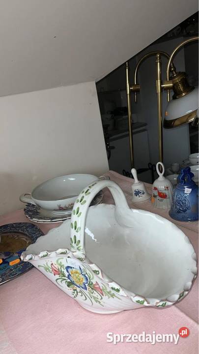 Koszyk ręcznie malowany Bez sygnaturki Fajans Gdańsk