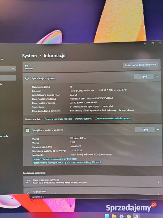Komputer stacjonarny i7 32gb mazowieckie Lasowice