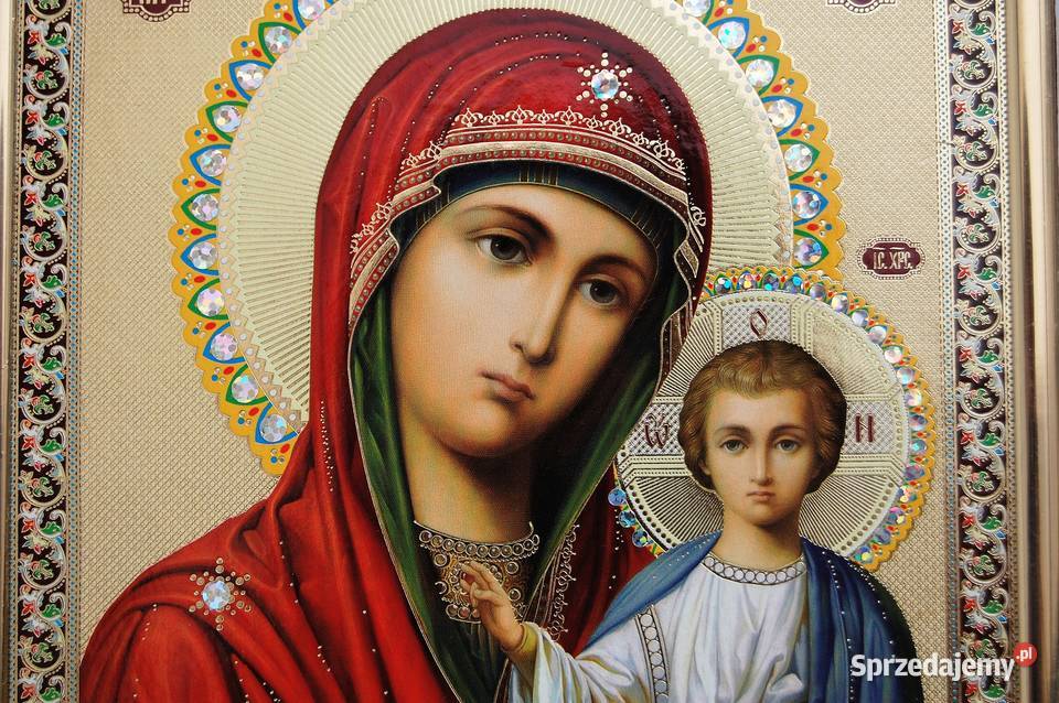 Ikona Matka Boża Kazańska Jezus Chrystus wielokolorowy lubelskie Lublin
