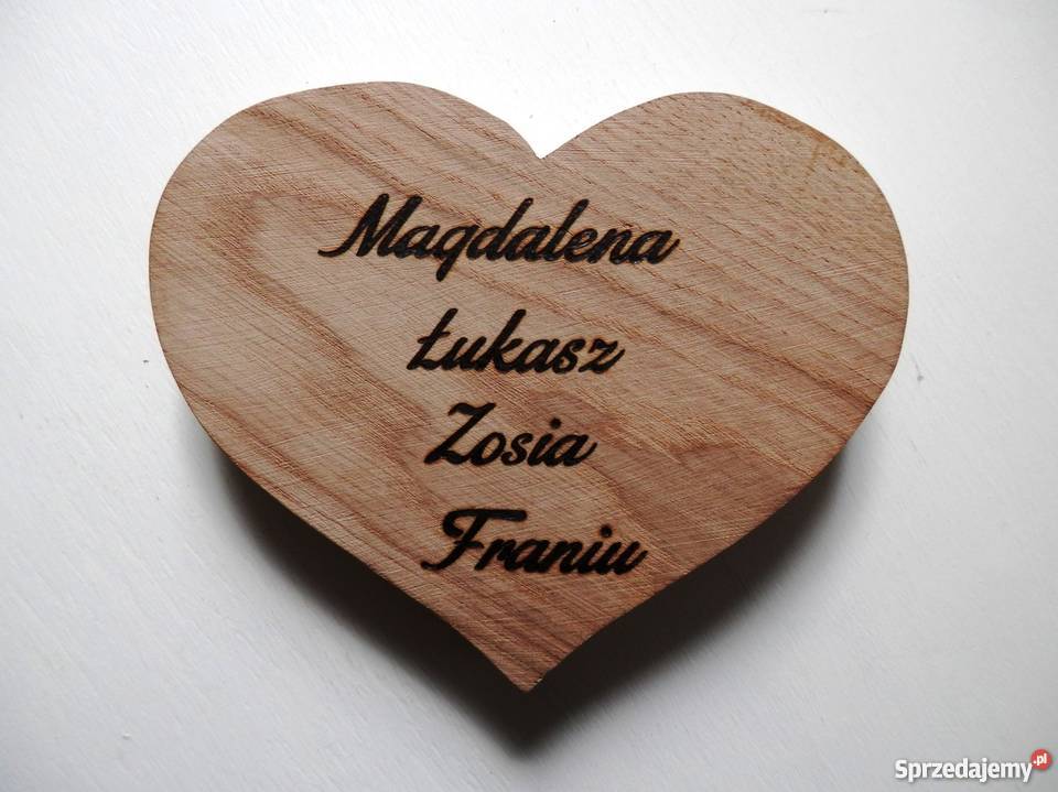 Serce dębowe okolicznościowe ręcznie wykonane Szczecinek