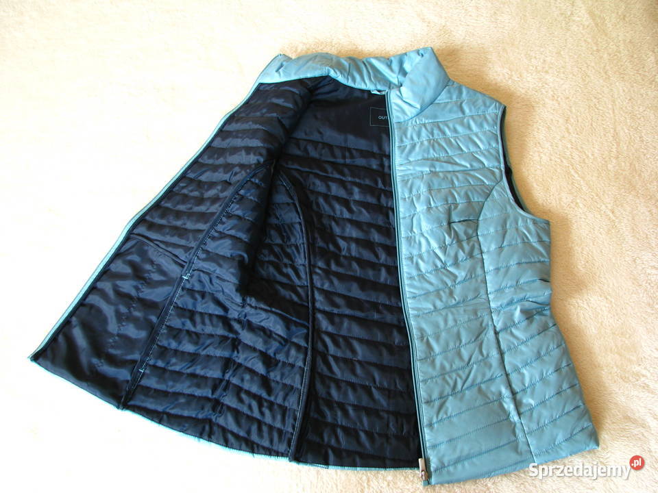 Pikowany bezrękawnik kamizelka damska 38 niebieski Brzegi