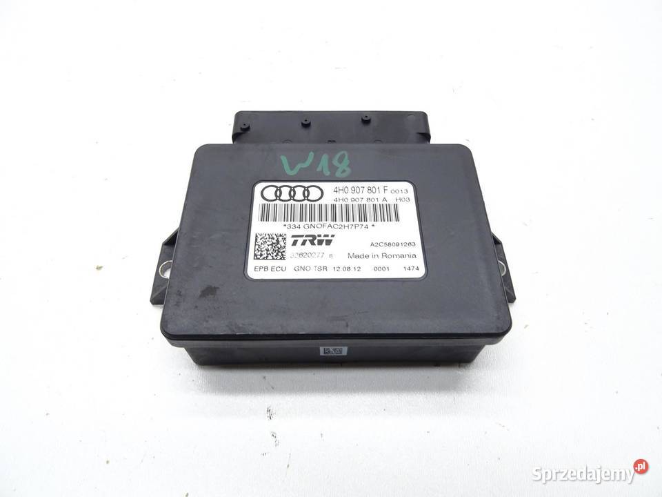 MODUŁ STEROWNIK HAMULCA RĘCZNEGO 4H0907801F AUDI Komputery