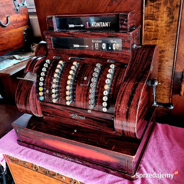 Stara zabytkowa kasa sklepowa NATIONAL Antyki Bydgoszcz