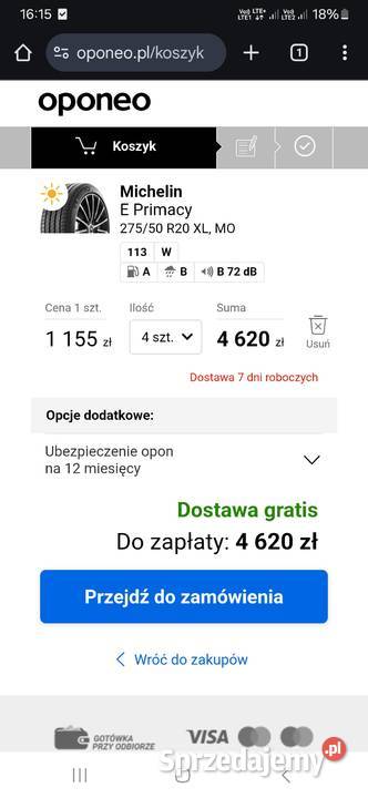 Sprzedam Nowe opony Michelin E Primacy Lato Michelin sprzedam