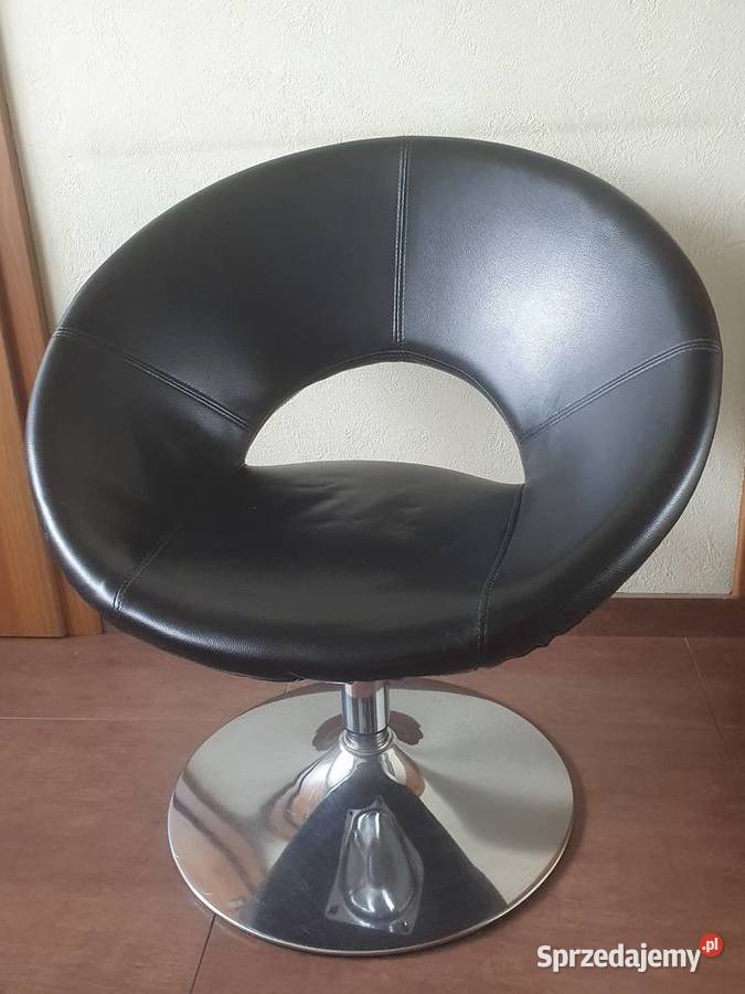 Fotel HORSLUNDE czarny skóra Jysk 72cm