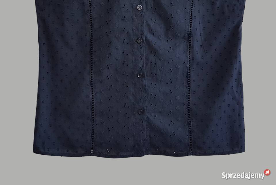 Damska bluzka granatowa bawełniana z krótkim niebieski Chrzanów