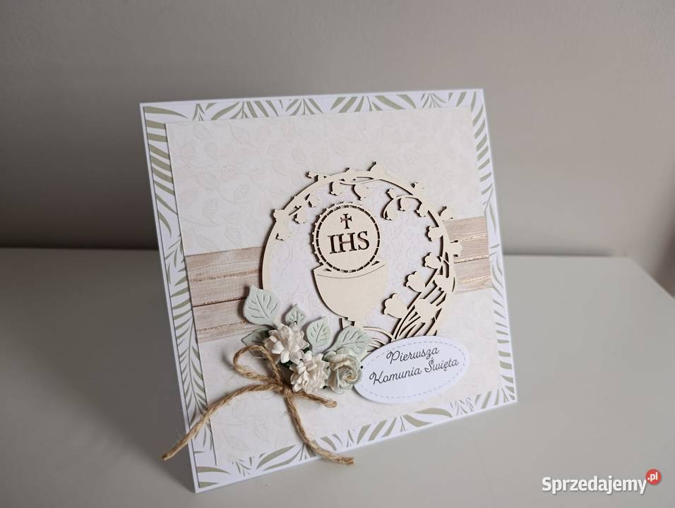 Kartka Pierwsza Komunia Święta ręcznie robiona Łódź