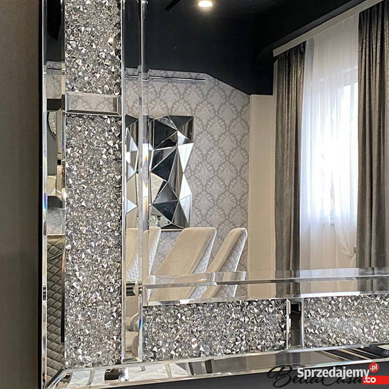 Srebrne lustro glamour prostokątne 80x120 531 Lustra Warszawa