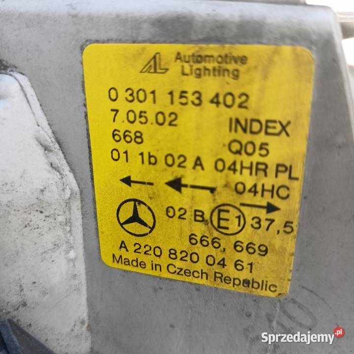 A2208200461 LAMPA PRAWA MERCEDESBENZ S W220 dolnośląskie Mietków
