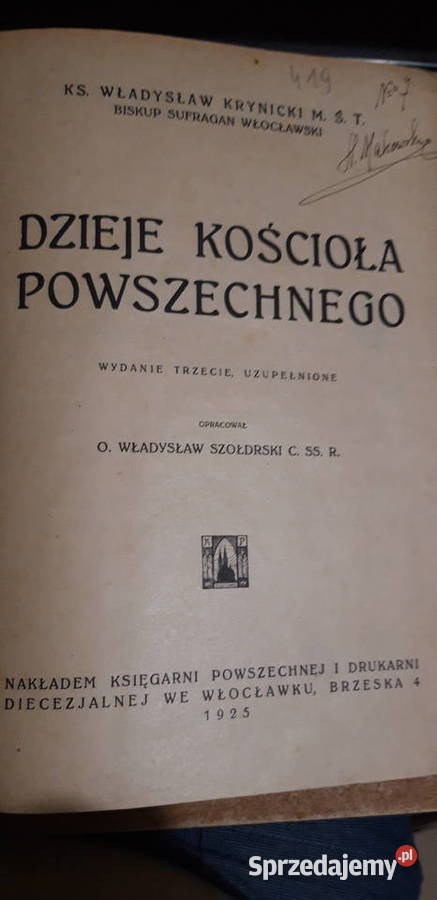 DZIEJE KOŚCIOŁA POWSZECHNEGO KSWKRYNICKI 1925 Iwno