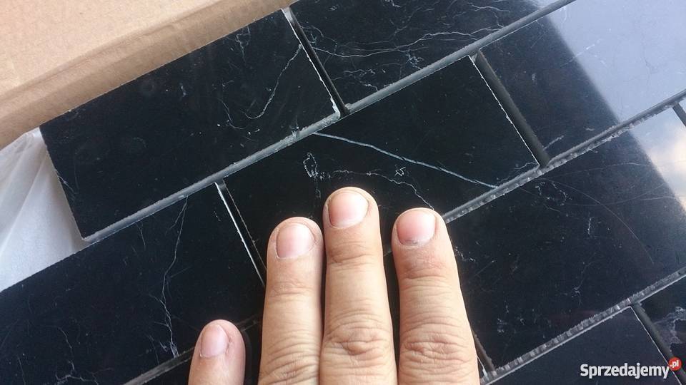 Mozaika marmurowa BRICK Nero Marquina kamień dolnośląskie Piława Górna