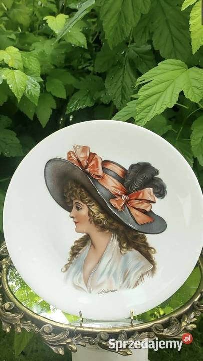 LIMOGES Monreau Secesyjny portret damy z epoki Pabianice