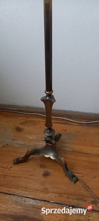 Mosiężna lampa podłogowa klosz witraż Skierniewice sprzedam