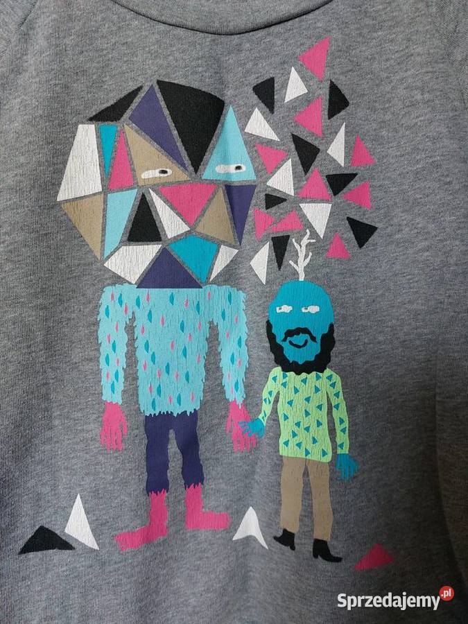 damska bluza szara z nadrukiem HM Poznań