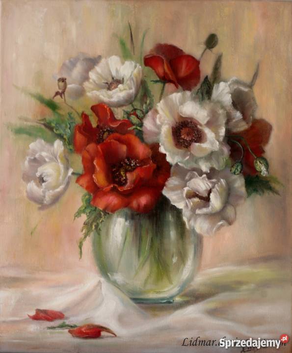 Kwiaty Żółte tulipany obraz olejny 50X60