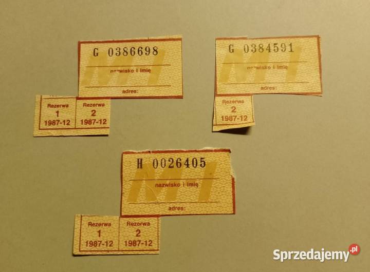 KARTKI żywnościowe PRL zaopatrzenia MI z Oborniki