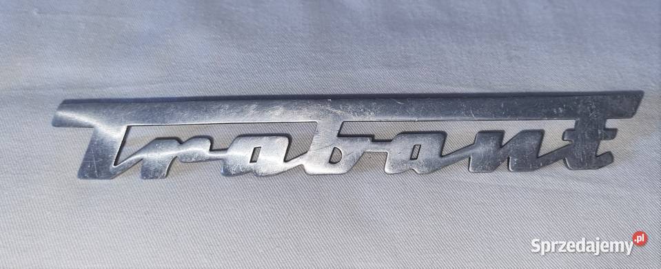 Metalowy emblemat napis Trabant oryginalny osobowe Warszawa