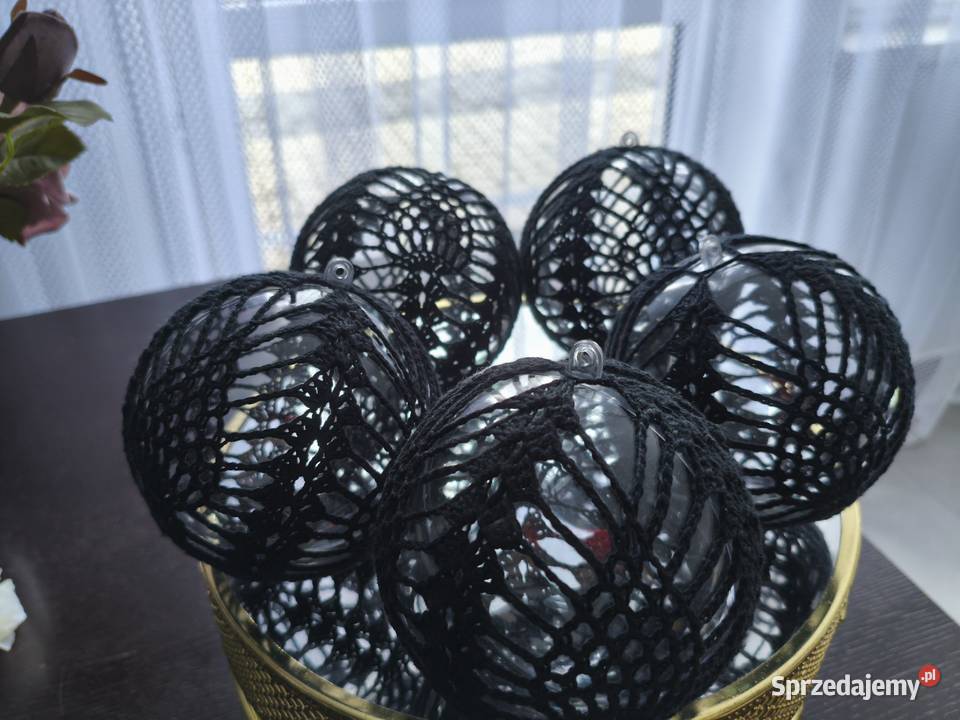 Czarne bombki szydełkowe średnica 10 czarny podkarpackie Ropczyce