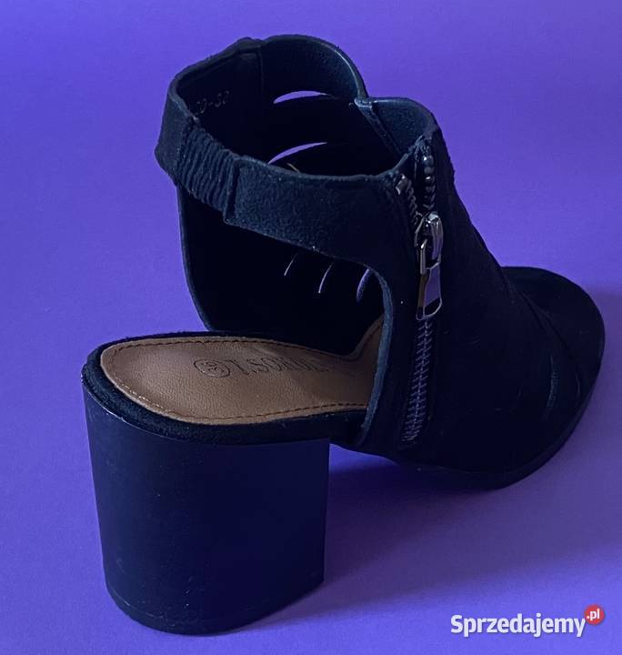 Czarne damskie sandały na obcasie rozmiar 36 mazowieckie Żyrardów sprzedam