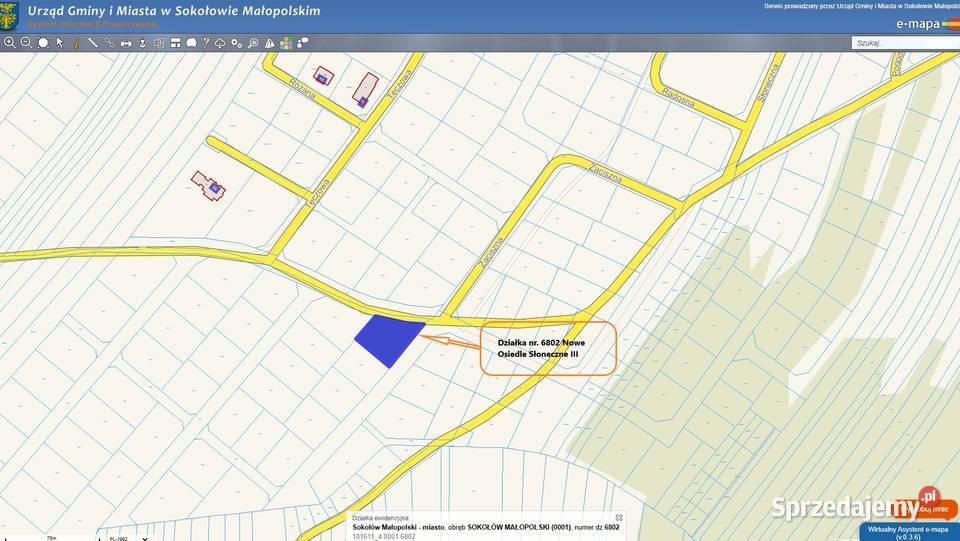 Działka budowlana w Sokołowie Małopolskim 1073m2 Sokołów Małopolski