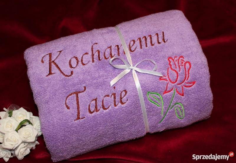 PREZENT Ręcznik na Dzień OJCA TATY z napisem Grudziądz