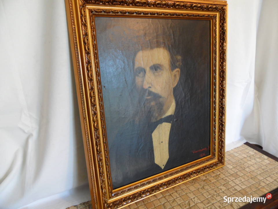 Stary obraz 19 wiek 1870 Antyki, Sztuka, Kolekcje Lubartów