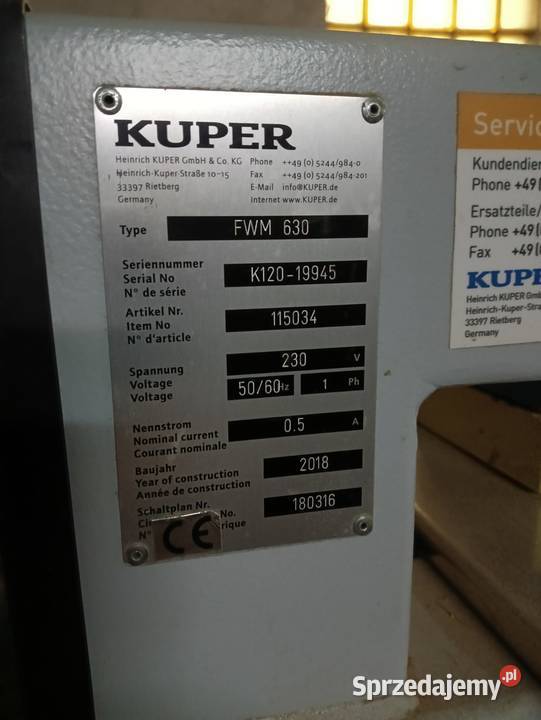 Zszywarka KUPER FWM 630 pomorskie Wejherowo