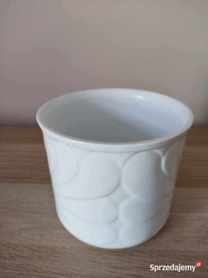 Doniczka donica osłonka ceramiczna biała fi 14 Głuchołazy