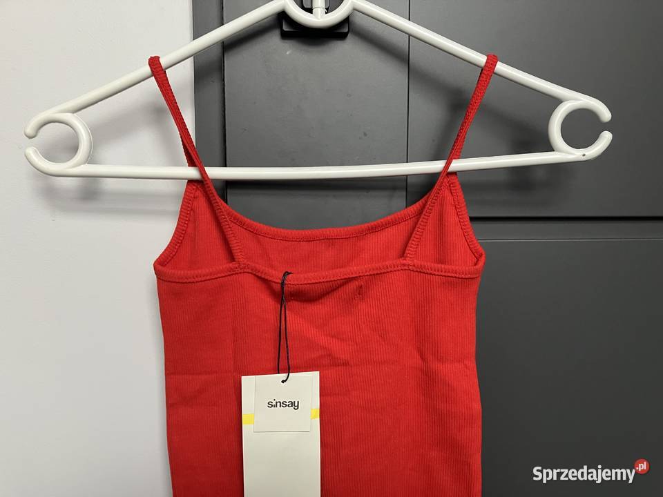 czerwony top na ramiączkach z napisem kujawsko-pomorskie Toruń sprzedam