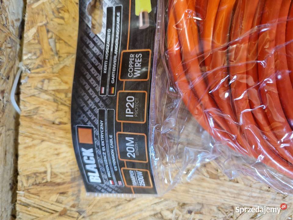 PRZEDŁUŻACZ ELEKTRYCZNY BLACK 20M 3X15MM IP20 Pozostałe Głogowa