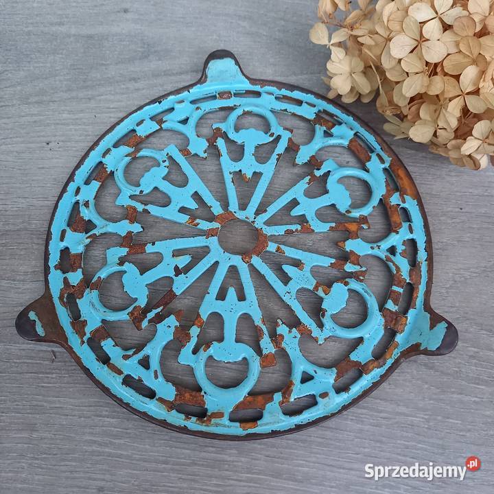 Stara żeliwna emaliowana podstawka kuchenna pod Pozostałe mazowieckie Warszawa sprzedam