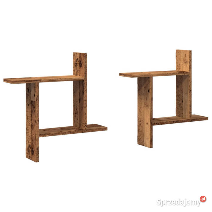Półki ścienne 2 stare drewno 50x12x50 WM853261