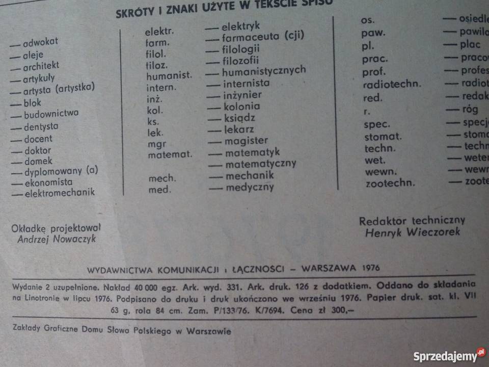 SPIS TELEFONÓW 197678 MIASTA WARSZAWY TELEFONY mazowieckie Warszawa