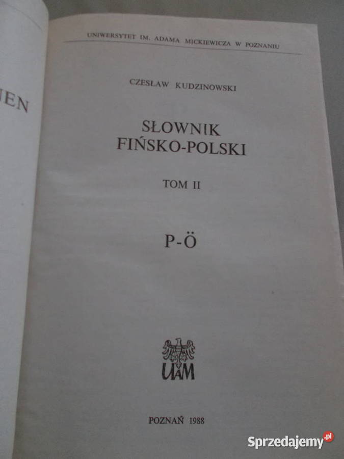 Słownik fińskopolski tom 12 AO PÓ Czesław Książki do nauki języka obcego Poznań