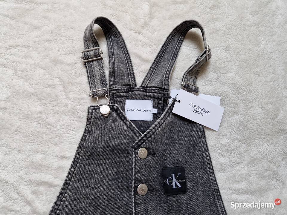 Nowa spódnica dżinsowa z szelkami Calvin Klein dziewczynka Bibice