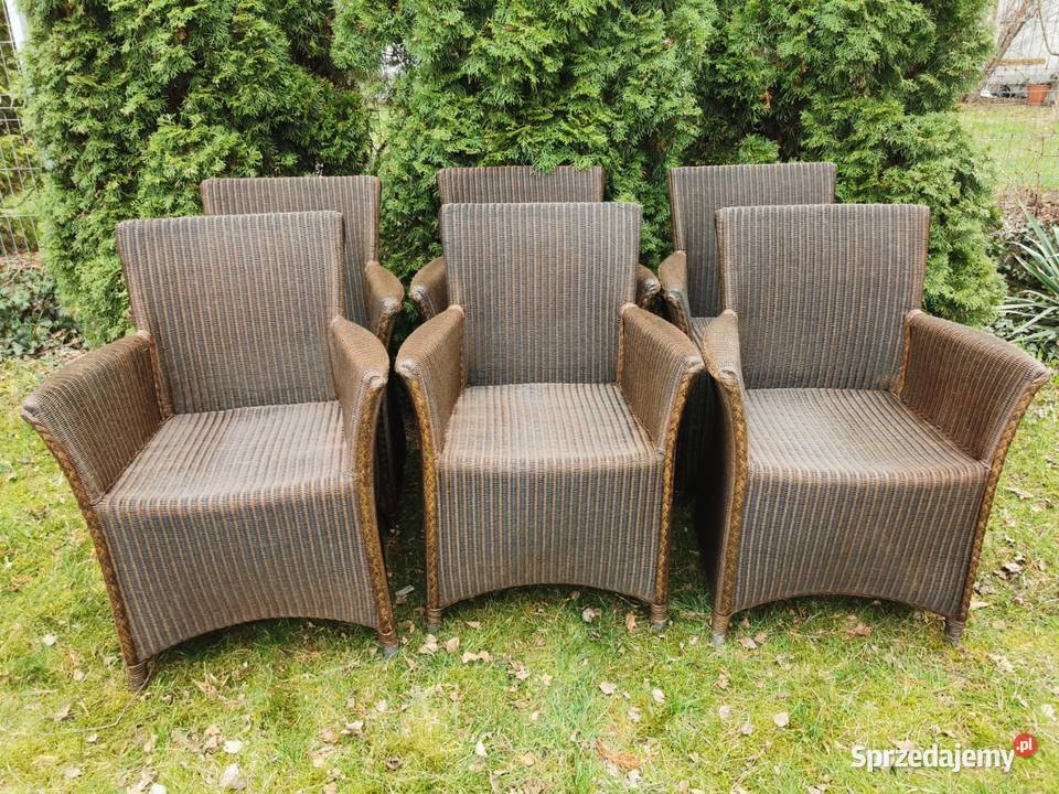 Krzesła do jadalni na taras Lloyd Loom Rattan 6 łódzkie Łask