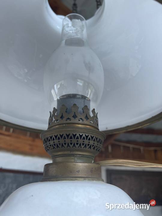 Stara lampa naftowa żyrandol mosiądz porcelana Bystrzyca Kłodzka sprzedam