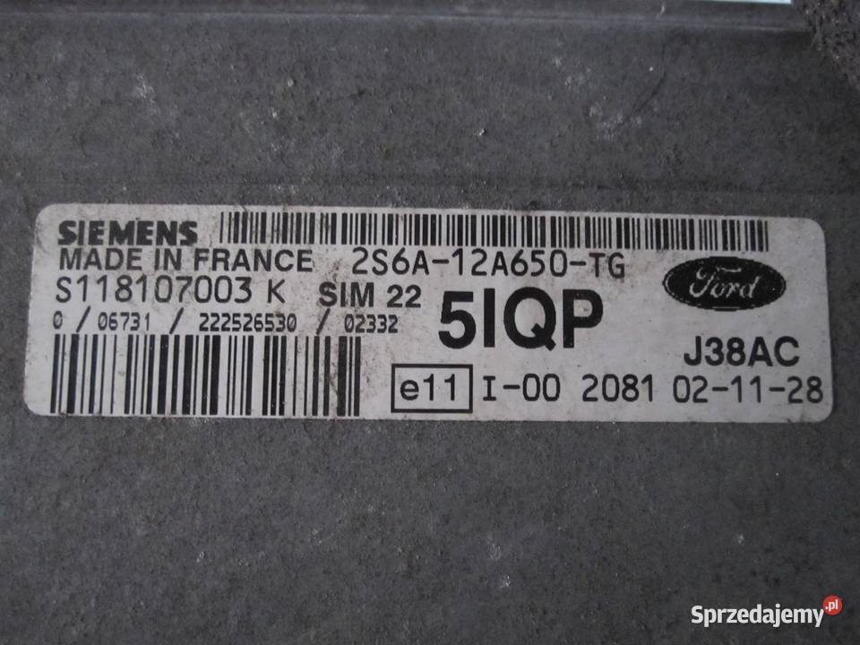 FORD FUSION 16 16V komputer sterownik silnika
