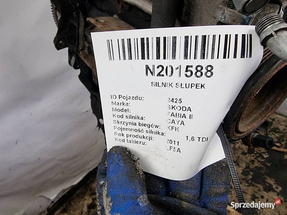 SILNIK SŁUPEK SKODA FABIA II CAYE Pozostałe Lipno sprzedam