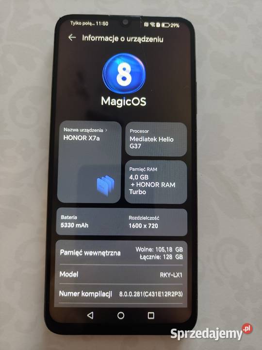 Honor x7a 128GB ROM 4GB Ram Rzeszów sprzedam