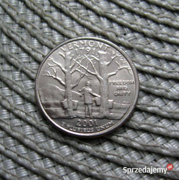 USA 25 Cent 2001r P Stany USA VERMONT