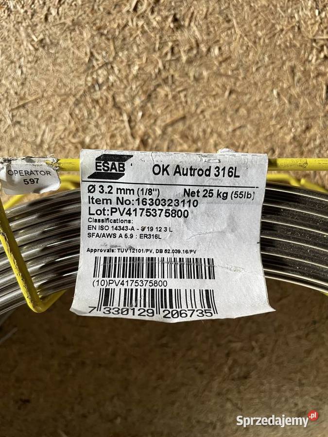Drut spawalniczy ESAB OK Autorod 316L 32 25 Lidzbark Warmiński