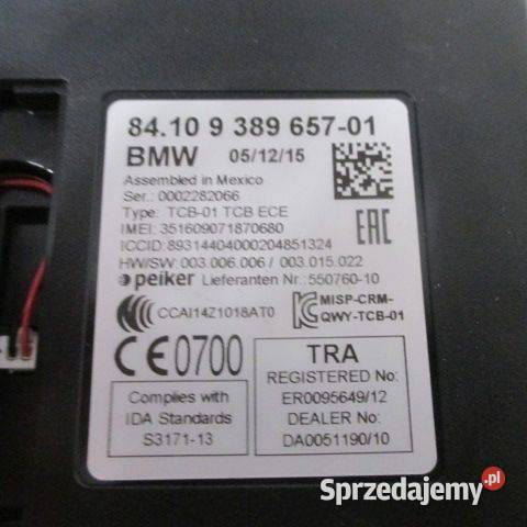 MODUŁ BLUETOOTH BMW 9389657 F10 F20 F30 2015R wielkopolskie