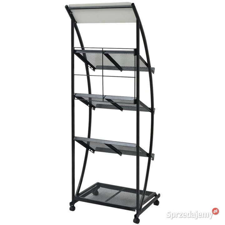 Stojak na gazetyczasopisma 47x40x134 czarny i Warszawa