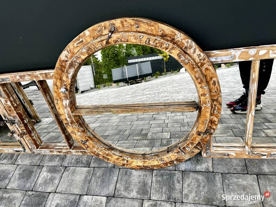 Lustro Stare okno rama okienna retro loft lustro małopolskie