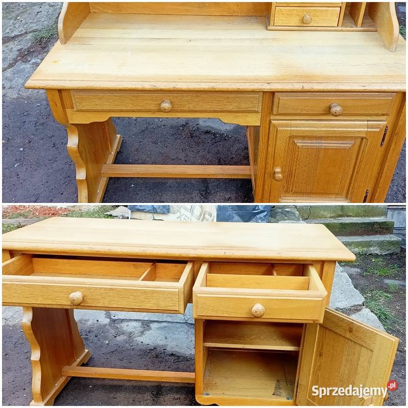 Biurko Drewniane Masywne Uniwersalne Prawe lewe Dom i Ogród śląskie Zabrze