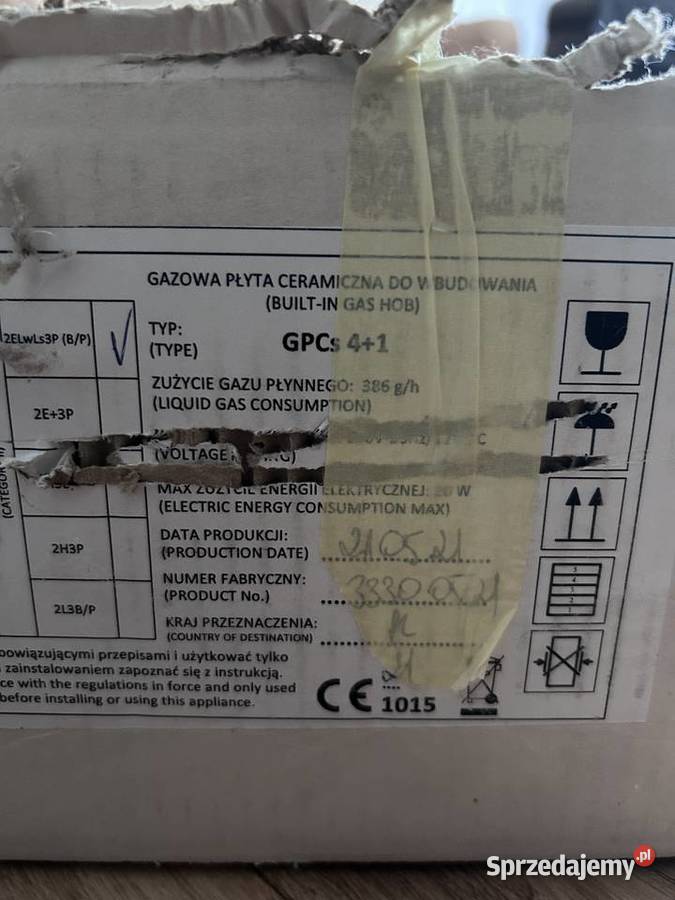 Płyta gazowa SOLGAZ nieużywana do zabudowy