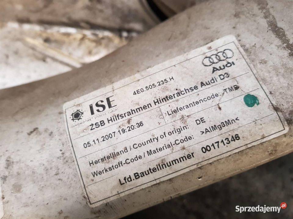 BELKA SANKI TYŁ AUDI A8 D3 LIFT 4E0505235H
