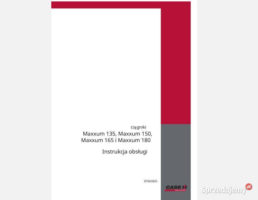 Case IH MX165 MX180 instrukcja obsługi motoryzacja, transport Kielce
