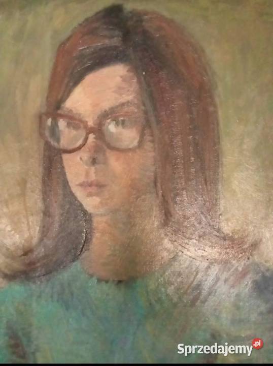 Andre Pierret Stary duży obraz olej płótno Znany mazowieckie Grójec